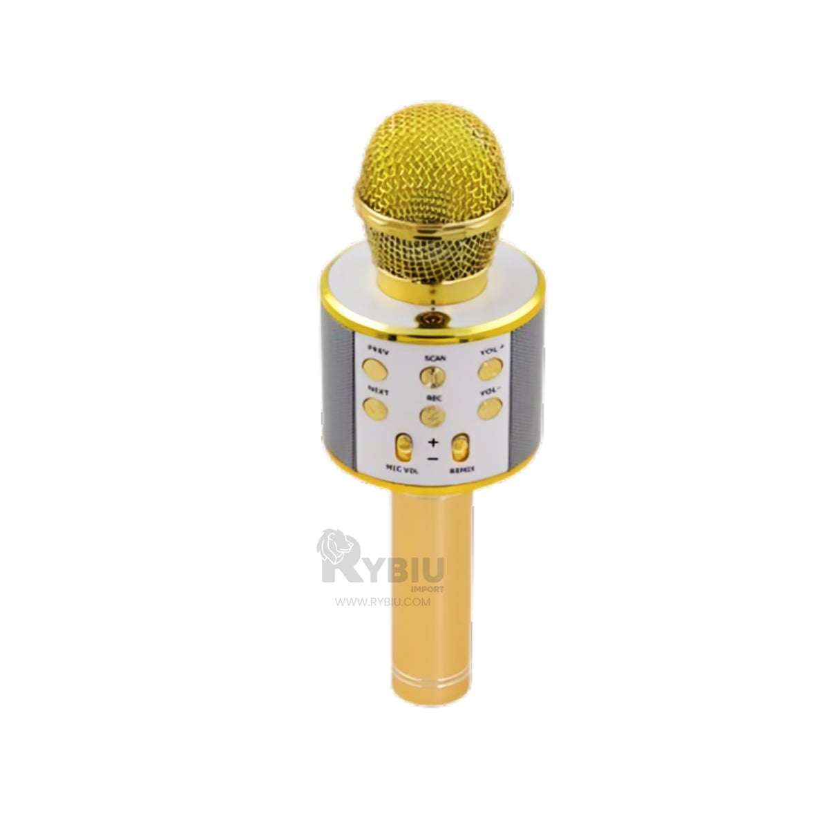 MICRÓFONO RYBIU MODERNO CONEXION BLUETOOTH DORADO + REGALO AGENDITA - 2