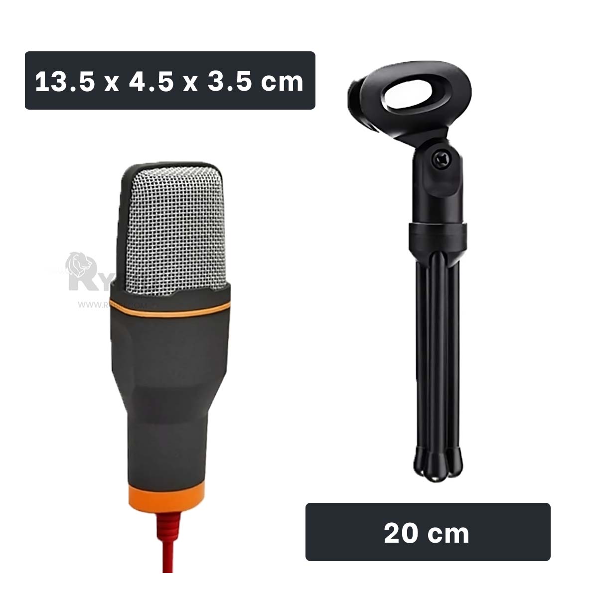 MICRÓFONO RYBIU FACIL ACTIVAR NEGRO + REGALO LIGAS PEINAR - 1