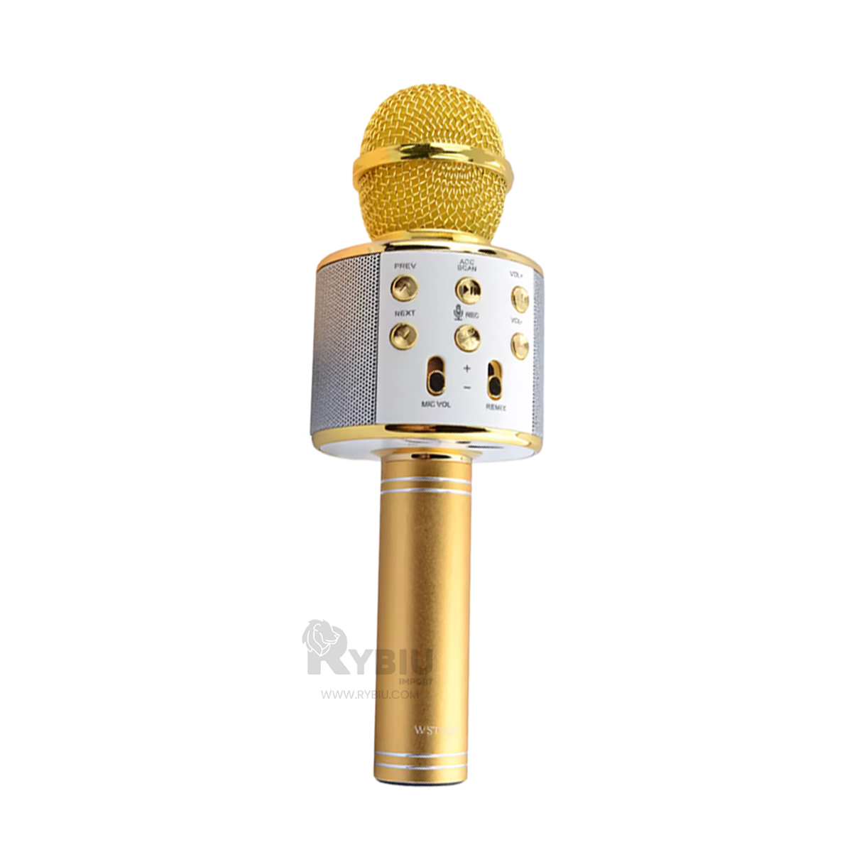 MICRÓFONO RYBIU MULTIUSOS INALAMBRICO DORADO + ENVOLTORIO REGALO - 2