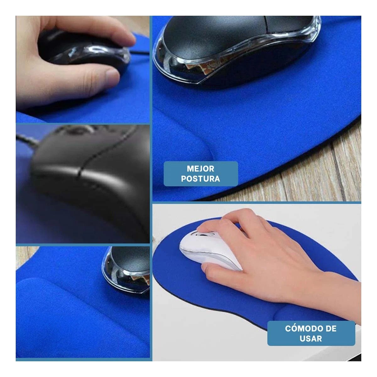 SUPERFICIE AZUL PEQUENA CON GEL Y SOPORTE PARA OFICINA Y+LIGAS REGALO - 5