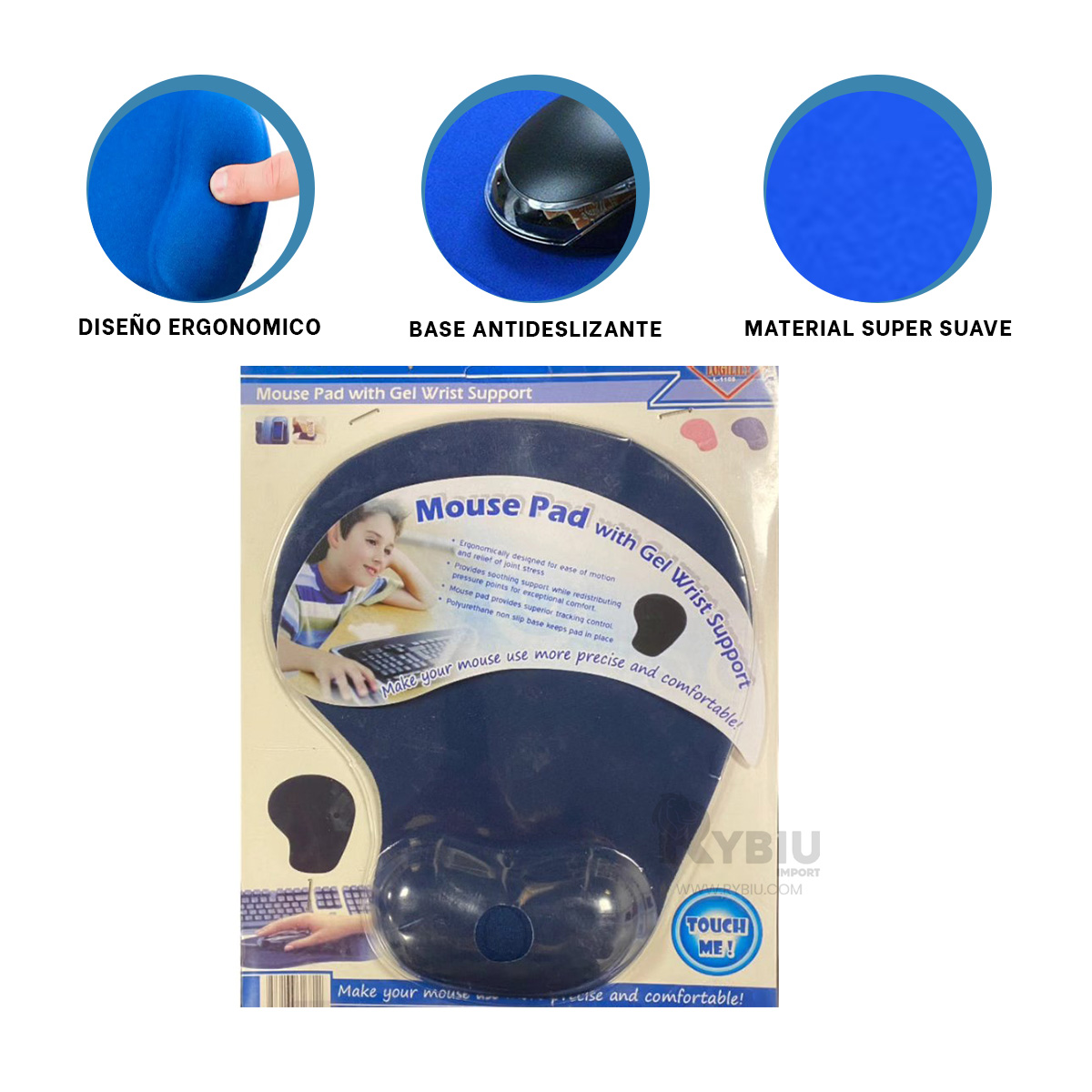 ALFOMBRILLA PARA MUÑECA EN AZUL Y+REGALO LIGAS PARA PEINAR - 3