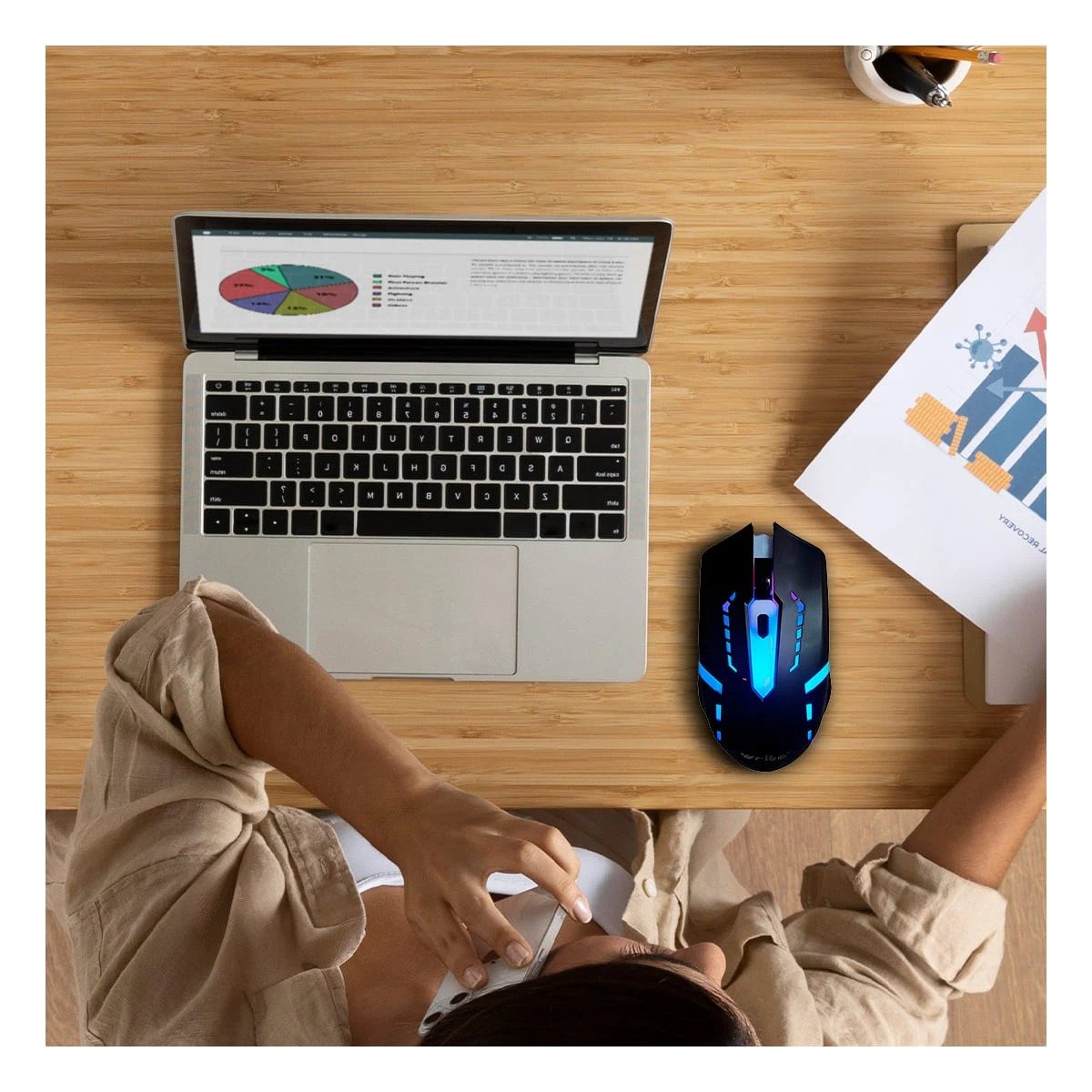 MOUSE RYBIU DINAMICO WEIBO COLOR NEGRO + PAPEL REGALO M-39 - 5