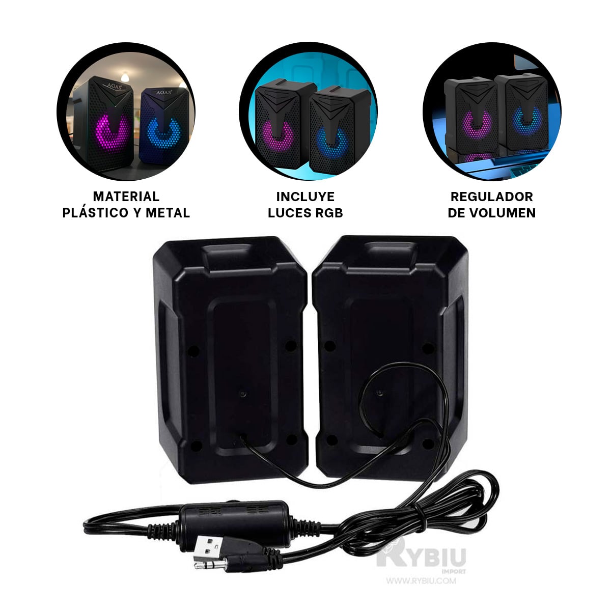 BOCINA VERSATIL MODELO E-005 NEGRO Y+BANDERITAS ADHESIVAS - 1