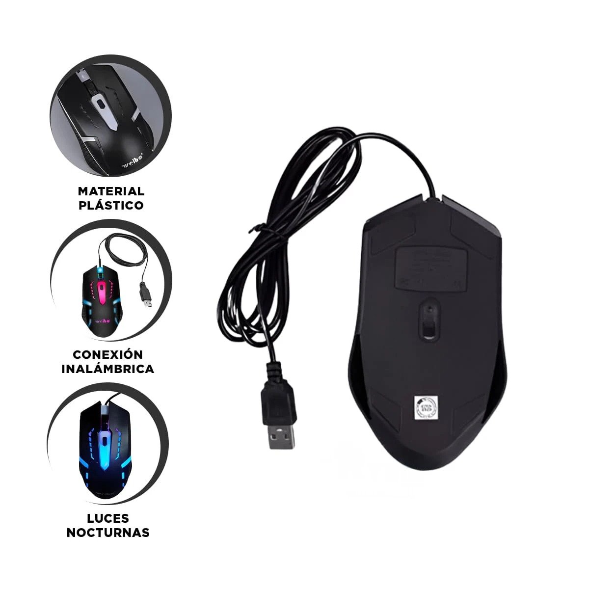 MOUSE RYBIU WEIBO MULTIFUNCIONAL M- 39 COLOR NEGRO M-39 - 3