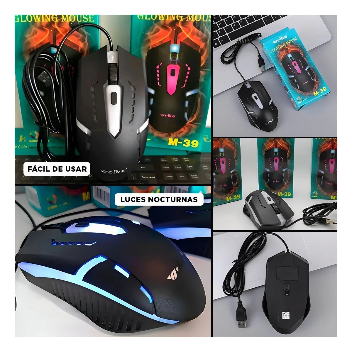 MOUSE RYBIU WEIBO MULTIFUNCIONAL M- 39 COLOR NEGRO M-39 - 5