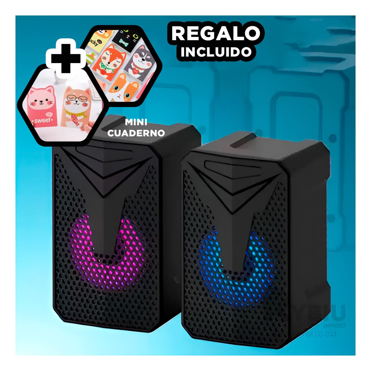 PARLANTE BUENO EN MODELO E-005 EN NEGRO Y+REGALO AGENDITA - 1