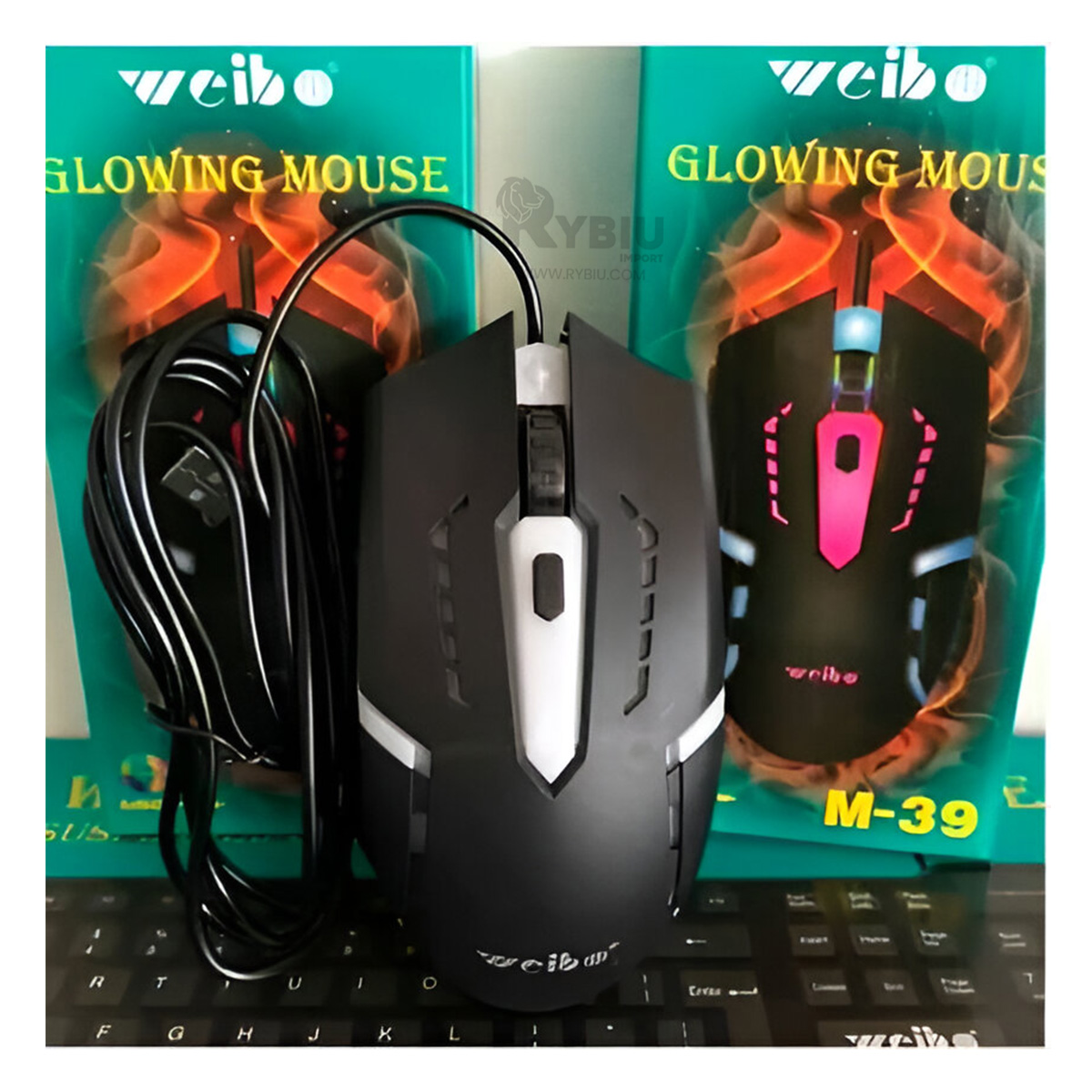 MOUSE RYBIU VERSÁTIL WEIBO COLOR NEGRO + PAPEL REGALO M-39 - 1