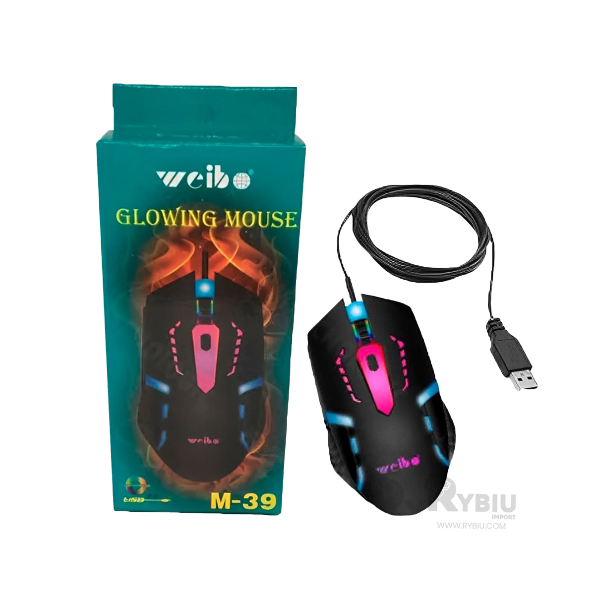 MOUSE RYBIU VERSÁTIL WEIBO COLOR NEGRO + PAPEL REGALO M-39 - 2