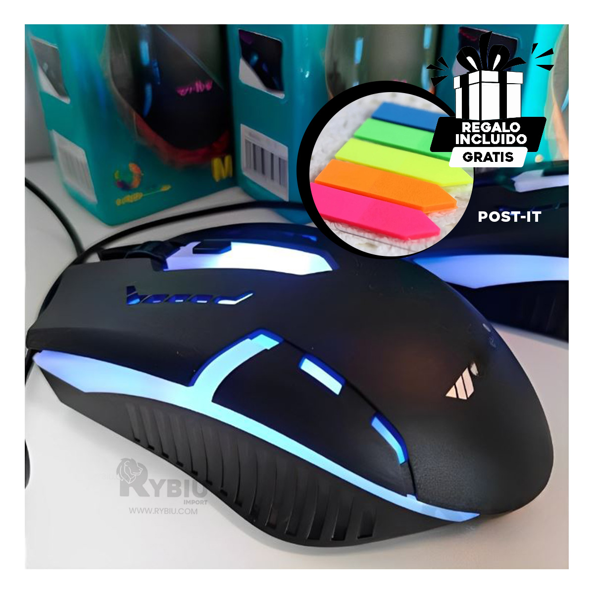 CURSOR RYBIU ÚTIL COMPUTADOR NEGRO + REGALO LIGAS PEINAR M-39 - 1