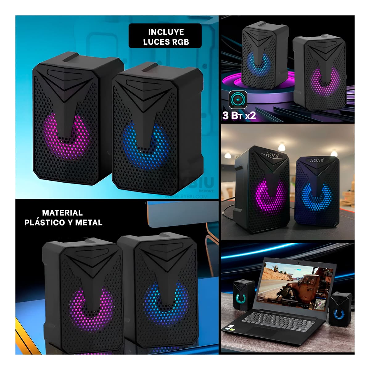 ALTAVOZ FUNCIONAL Y BUENO E-005 TONO NEGRO Y+REGALO STICKERS - 4