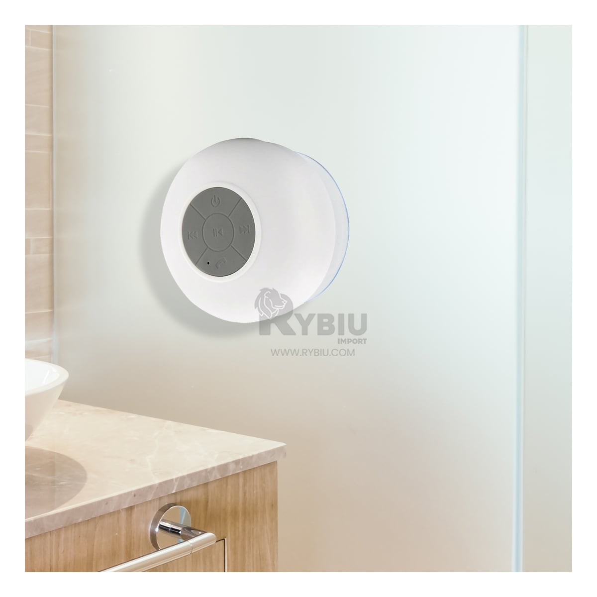 ALTAVOZ DE SILICONA RYBIU TE31622 ACUATICA EN BLANCO + GIFT STICKERS - 4