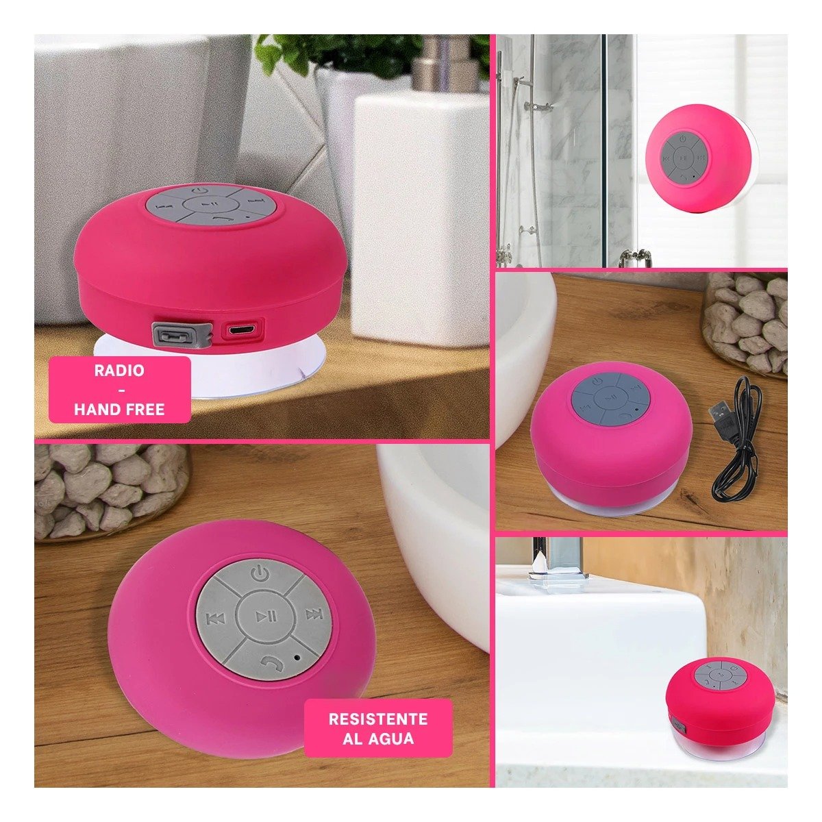SISTEMA PORTATIL DE SONIDO ROSADO CON CONEXION BLUETOOTH PARA AMBIENTE EN HOGAR Y+POST IT - 1