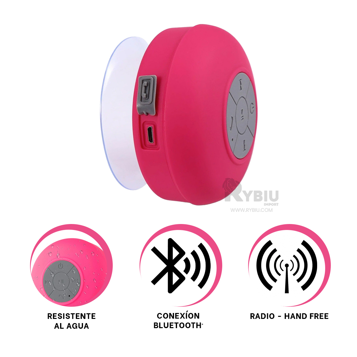 ALTAVOZ PARA TOCADOR DE COLOR ROSADO Y+ENVOLTORIO DE REGALO - 2