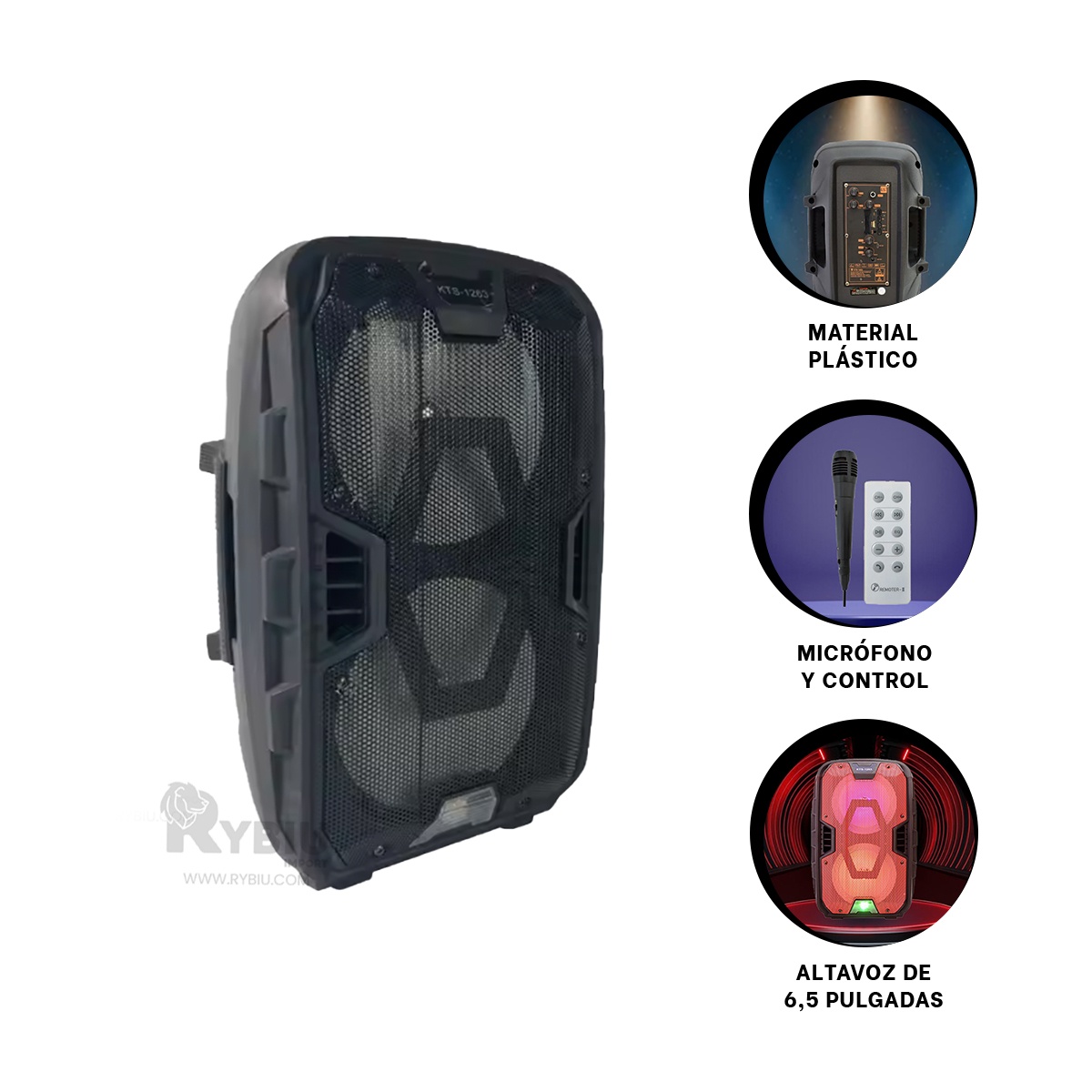 BOCINA RYBIU KTS-1263 BLUETOOTH KTS PARA LIVING ROOM + REGALO STICKERS - 2