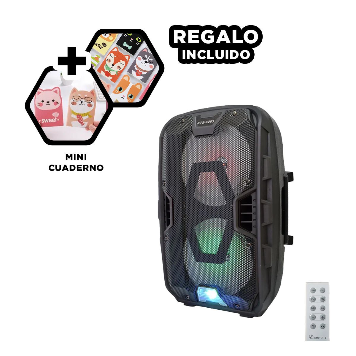 ALTAVOZ RYBIU KTS-1600 BLUETOOTH VERSATIL PARA POTENCIA SONIDO + POST-IT ADHESIVOS - 2