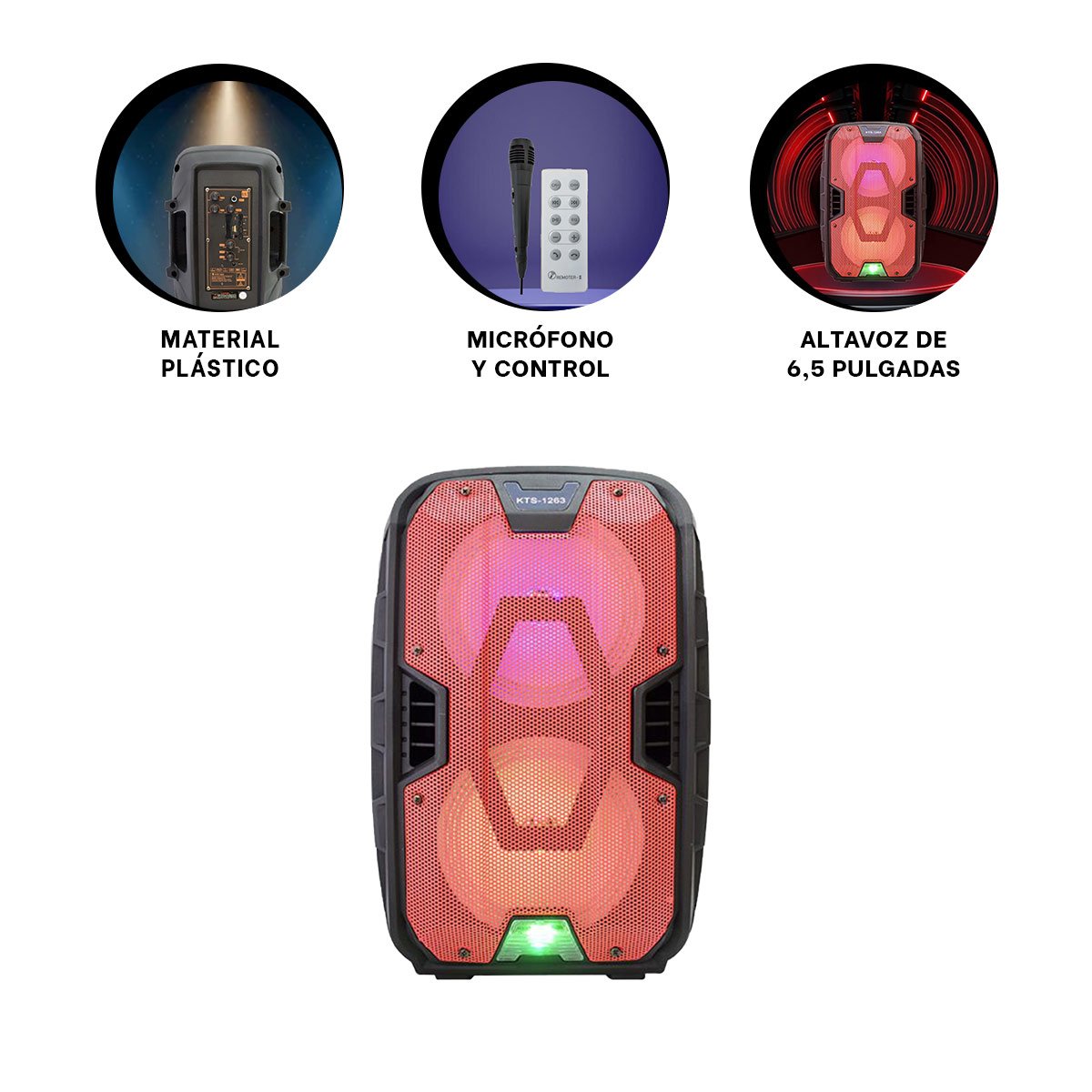 PARLANTE RYBIU KTS-1263 BLUETOOTH KTS VERSATIL PARA HOGAR + PAPEL REGALO - 2
