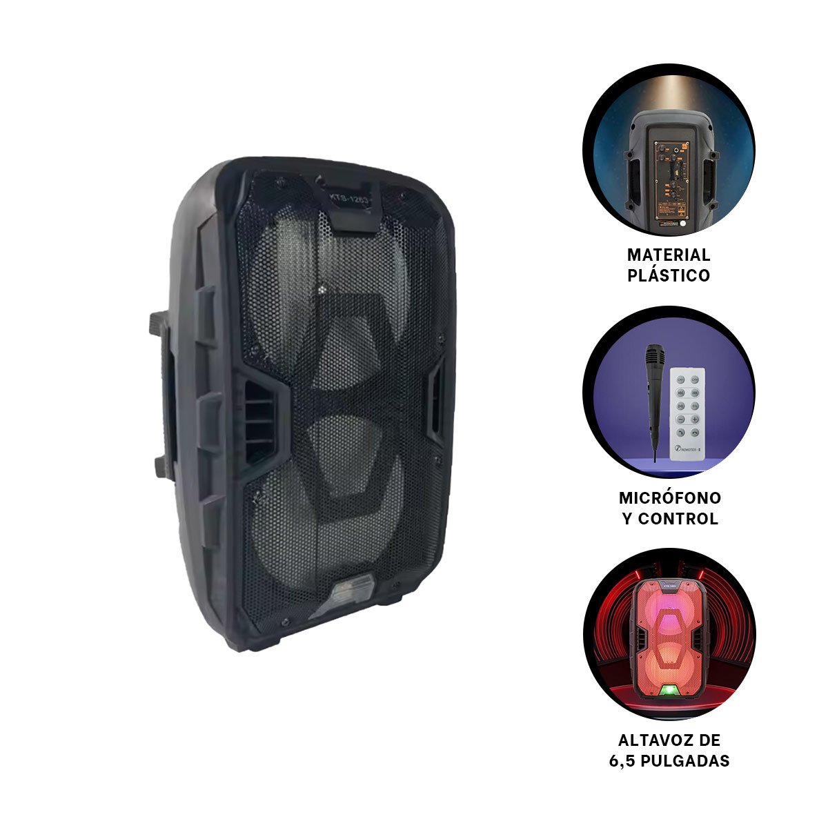 ALTAVOZ CON BUEN SONIDO RYBIU KTS-1263 BLUETOOTH KTS PARA CASA + LIGAS REGALO - 3