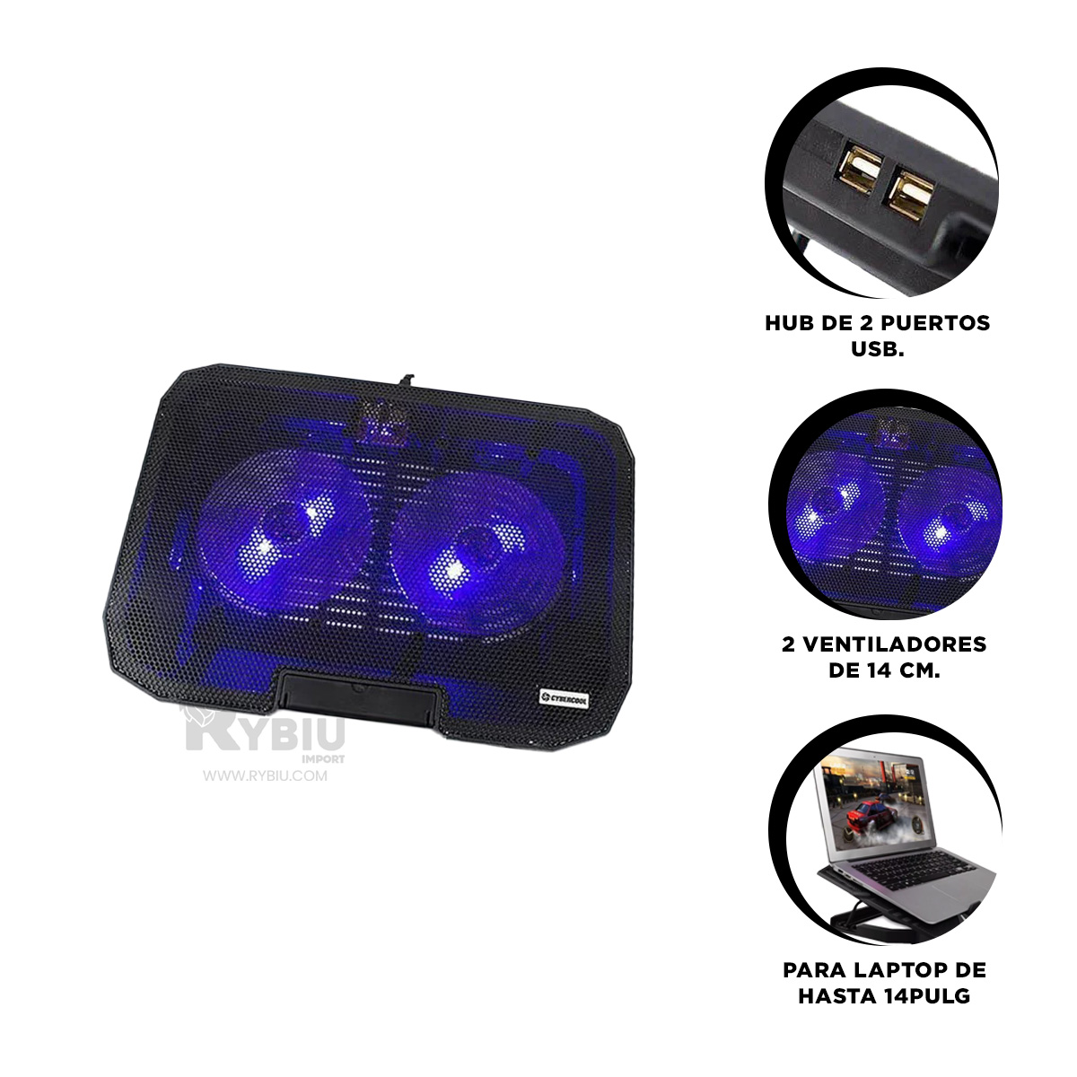 SOPORTE RYBIU CON VENTILACION HA73 TONO NEGRO + REGALO AGENDITA - 3