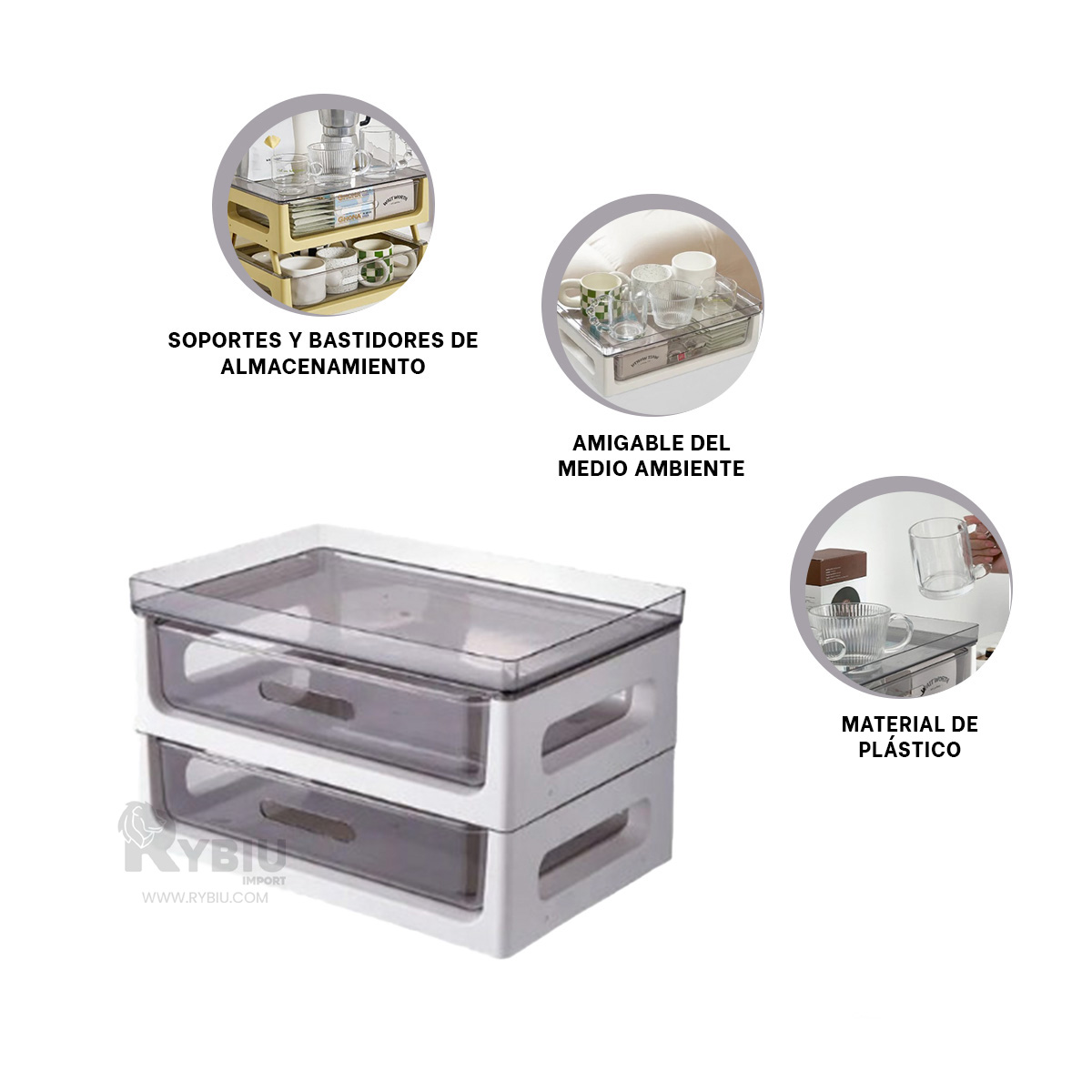 ESTANTE RYBIU 6159 BLANCO VASOS 39.5X27X23.5 + GIFT MINIAGENDA - 1