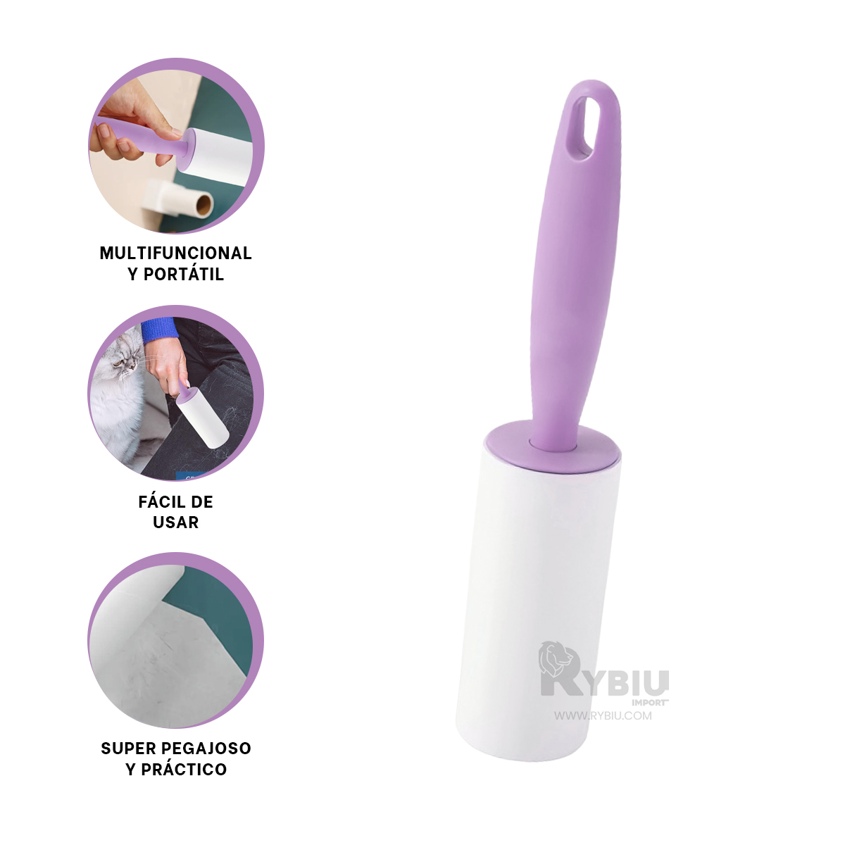 CEPILLO RYBIU HO30020 DURADERO TONO LILA + ENVOLTORIO REGALO - 3