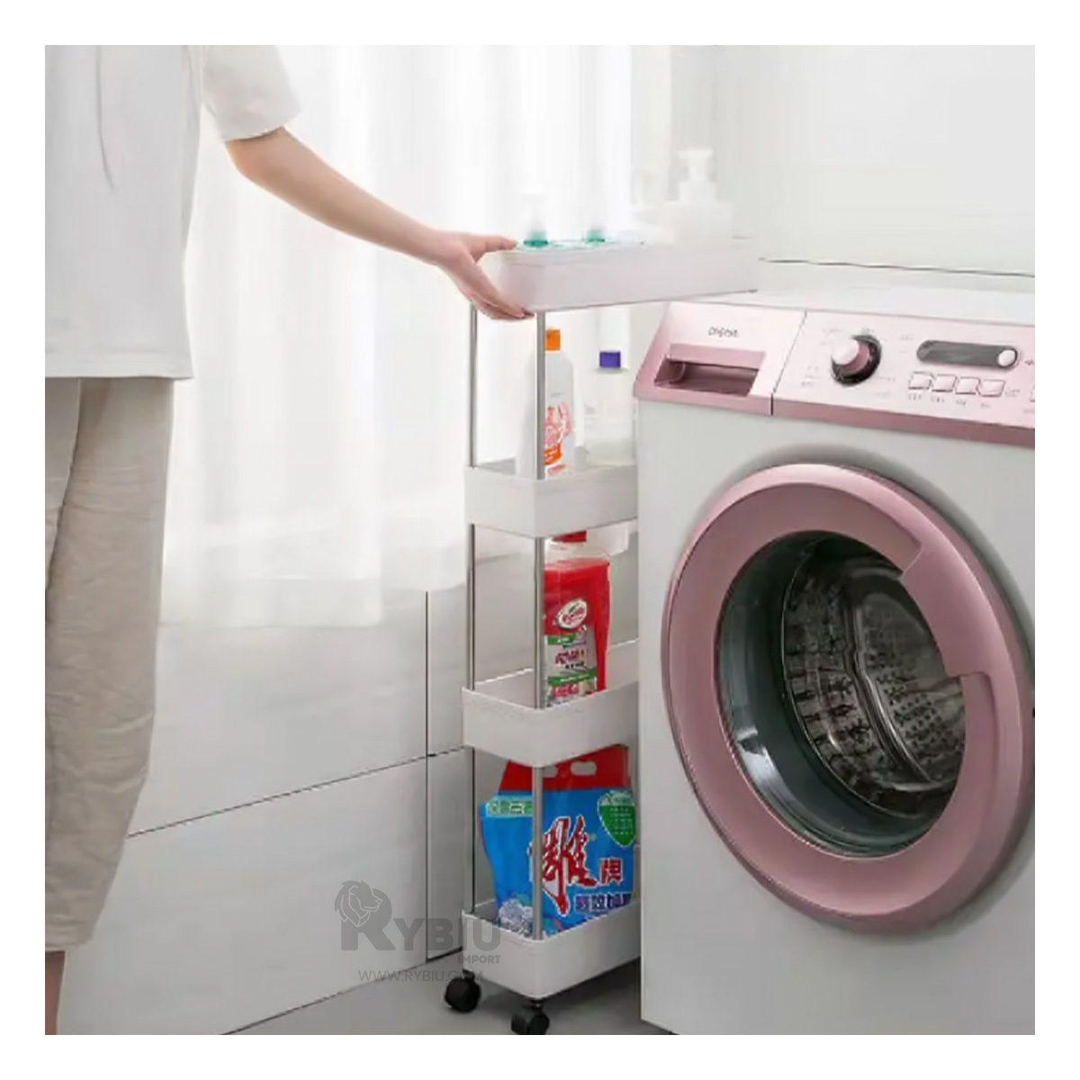 MUEBLE RYBIU HO30742 BLANCO CON LLANTITAS + ENVOLTORIO REGALO - 2