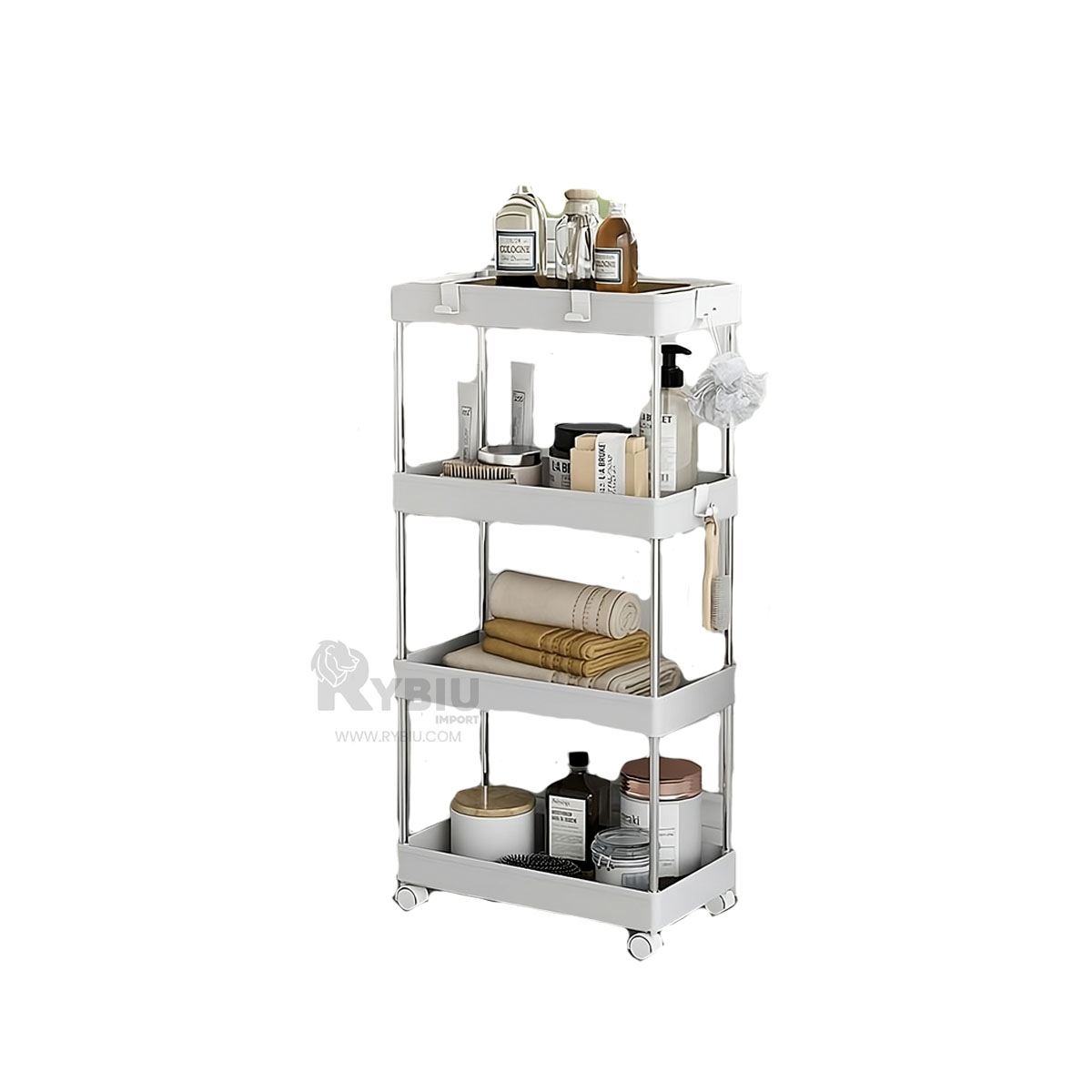 MUEBLE RYBIU HO30742 BLANCO CON LLANTITAS + ENVOLTORIO REGALO - 4