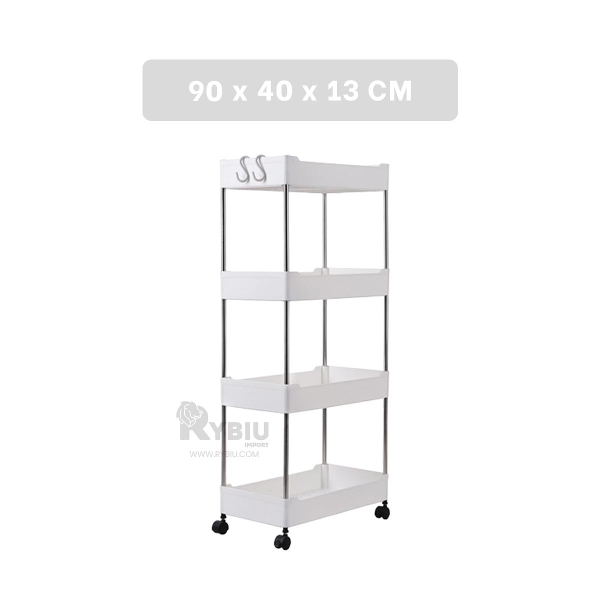 MUEBLE RYBIU HO30742 BLANCO CON LLANTITAS + ENVOLTORIO REGALO - 5