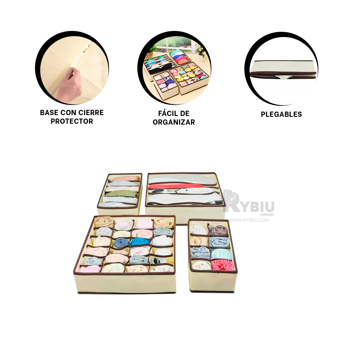 SET RYBIU HO32145 4 PIEZAS PARA DISTRIBUIR BEIGE + BANDERITAS ADHESIVAS - 3