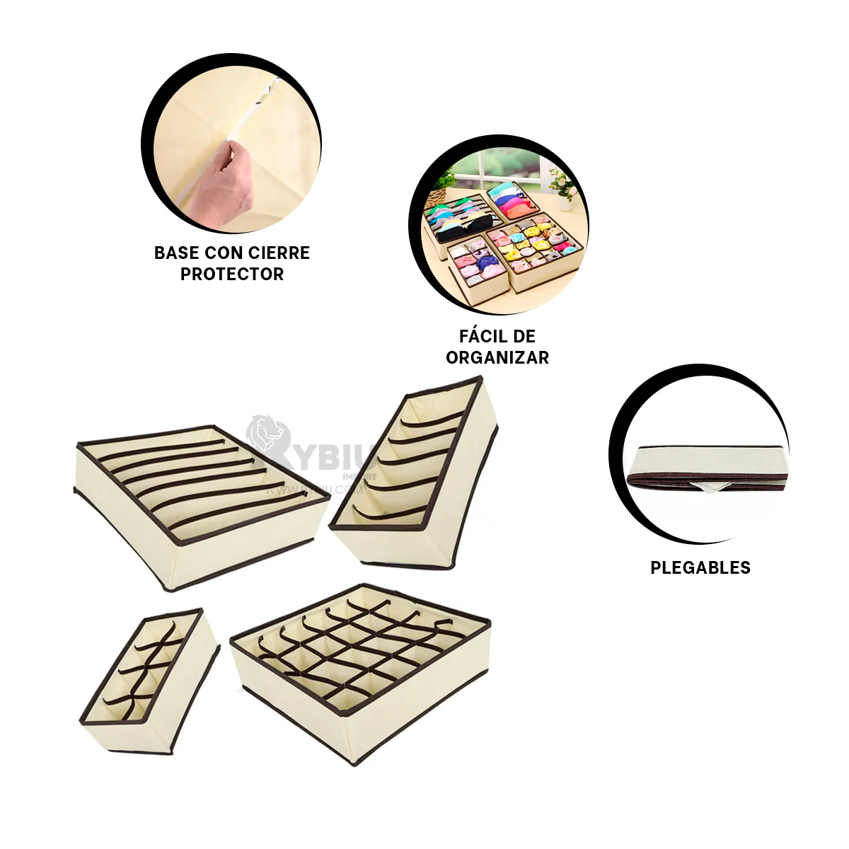 SET RYBIU HO32145 4 PIEZAS PARA DISTRIBUIR BEIGE + BANDERITAS ADHESIVAS - 4
