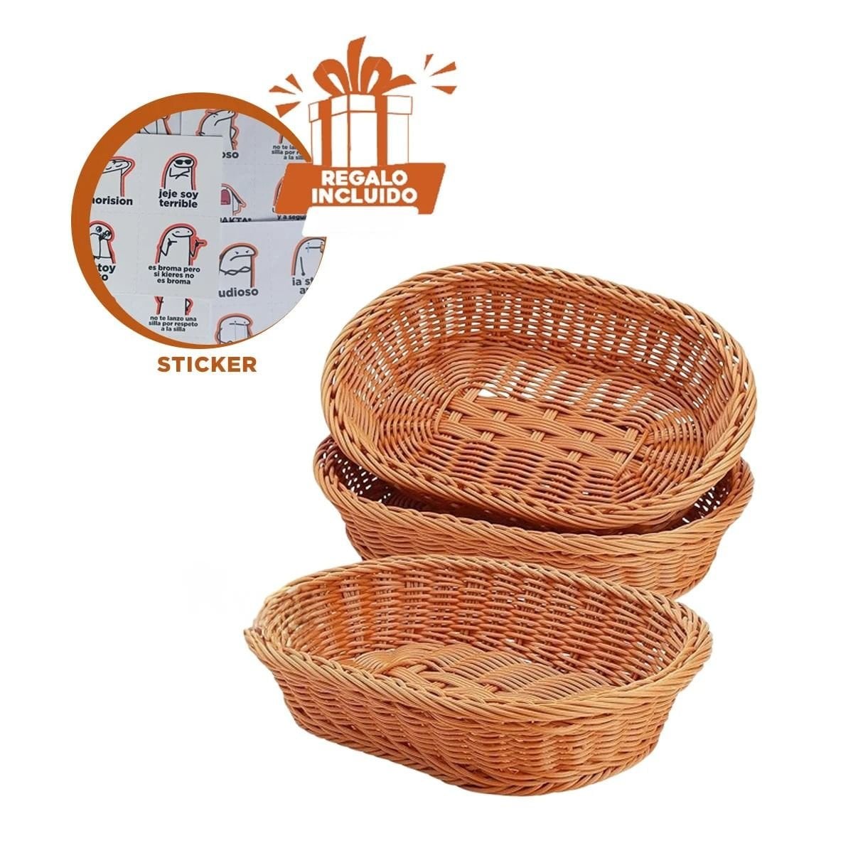 SET CESTA RYBIU HO32323 MADERA DECORATIVA ALMACENAR 30X20X7 + REGALO STICKERS - 1