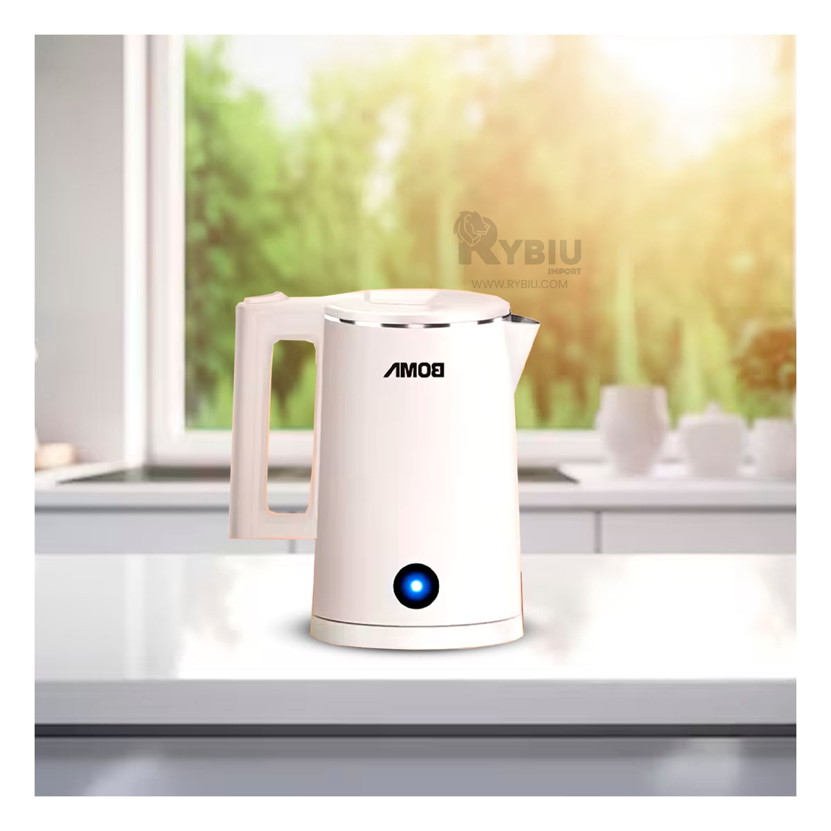 JARRA PORTATIL RYBIU BM-150A18 1800ML EN COLOR BLANCO + REGALO AGENDITA - 1