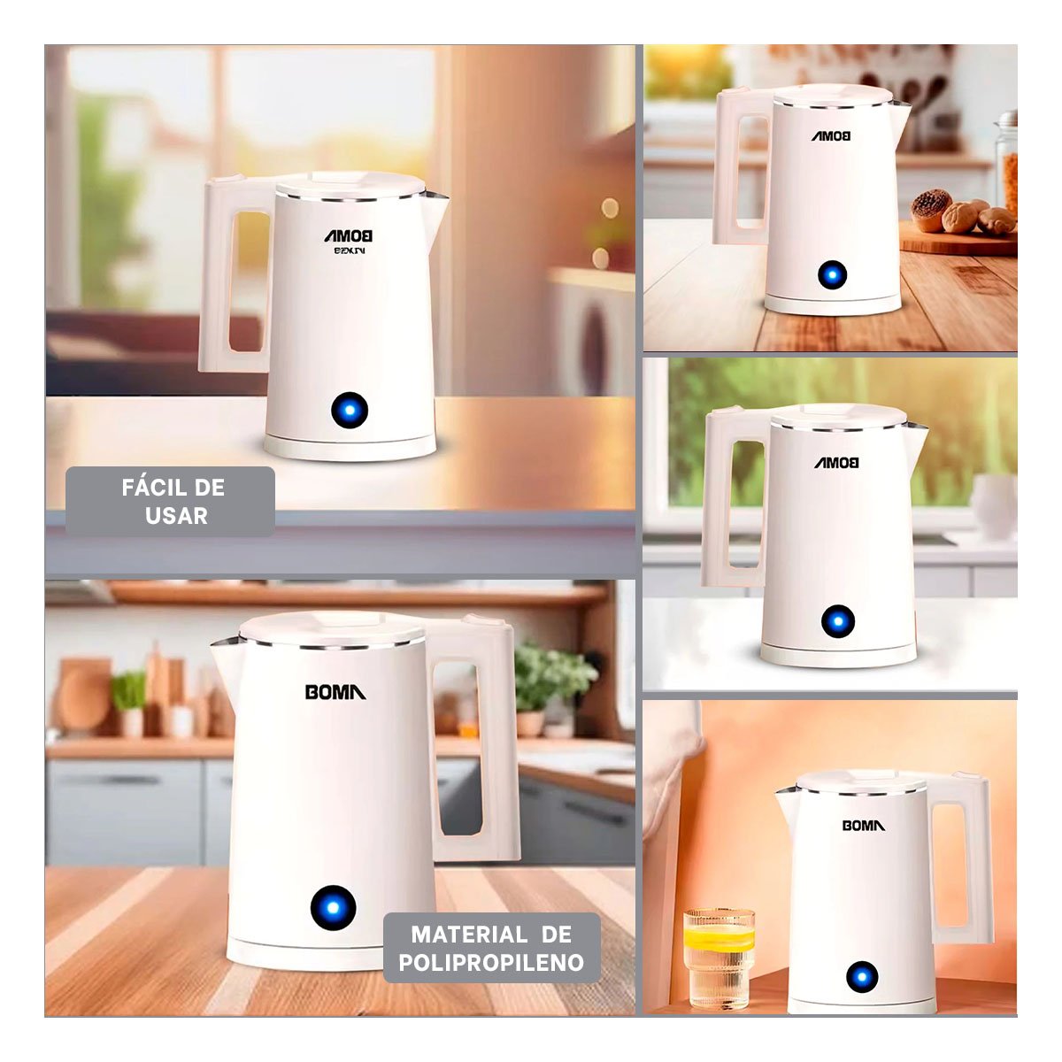 JARRA ELECTRICA RYBIU BM-150A18 1800ML CAPACIDAD EN COLOR BLANCO - 5