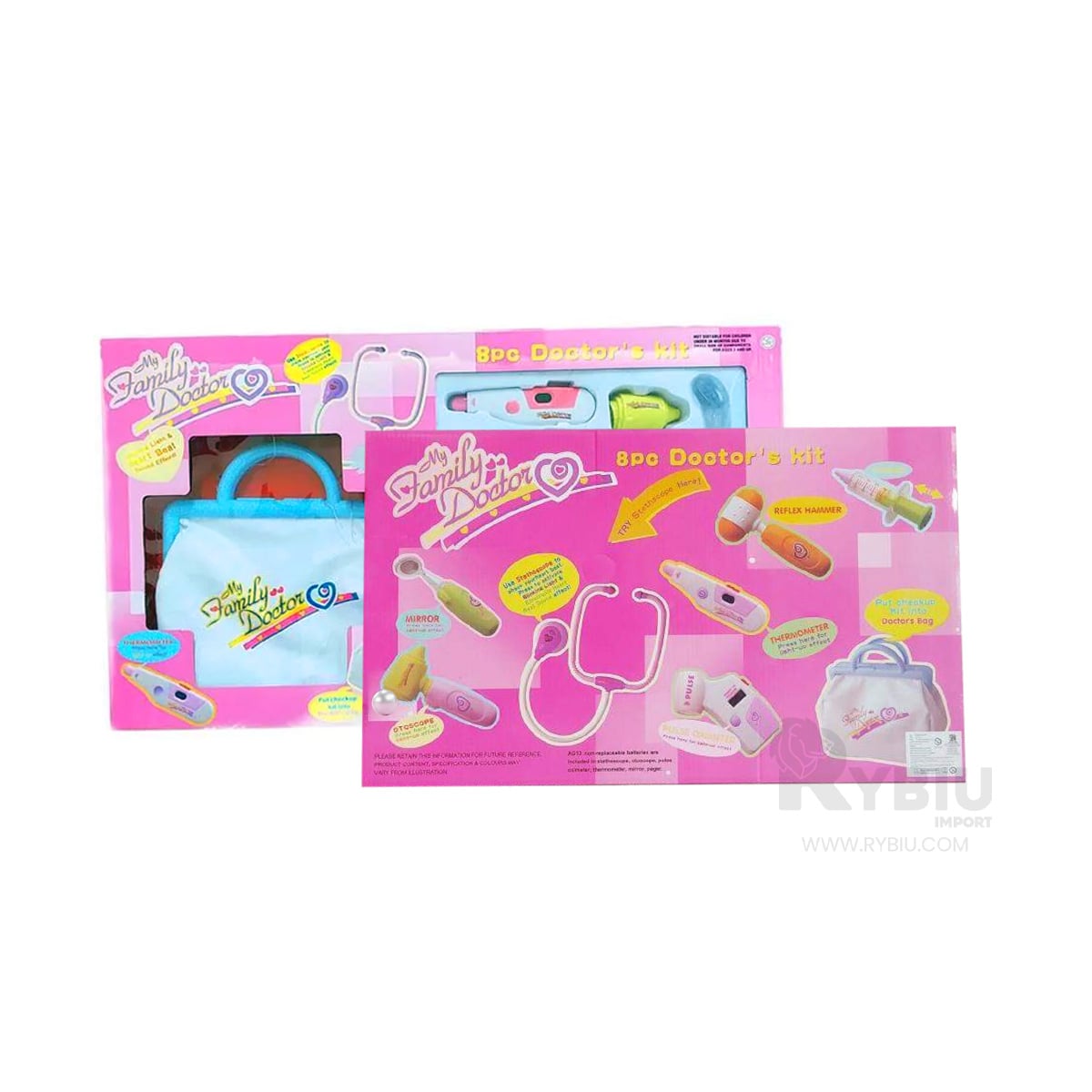 SET DE JUGUETES DE DOCTORA EN CAJA GRANDE DE COLOR ROSADO - 3