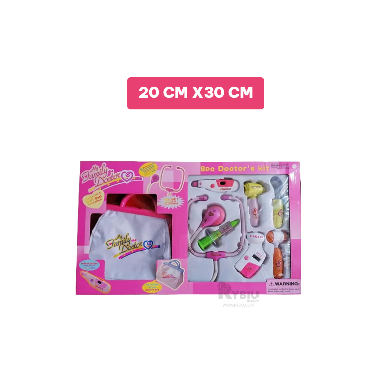 SET DE JUGUETES DE DOCTORA EN CAJA GRANDE DE COLOR ROSADO - 5