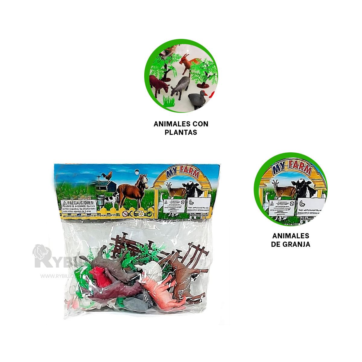 ANIMALES CON PLANTAS NINOS MULTICOLOR Y+ENVOLTORIO DE REGALO - 2