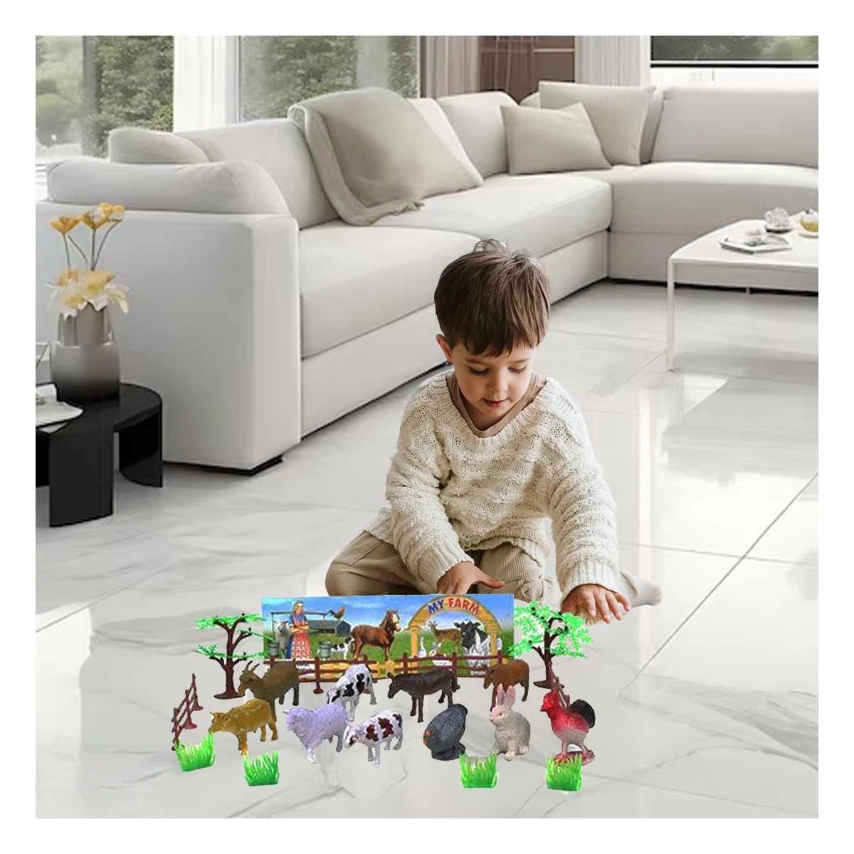 JUEGO RECREATIVO DE ANIMALES DE GRANJA CON PLANTAS PARA CASA YLIGAS REGALO - 2