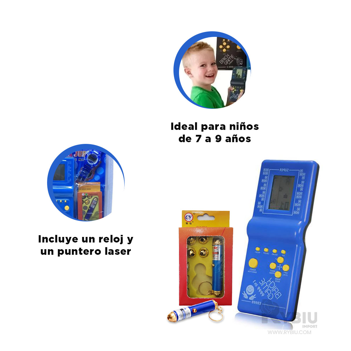 KIT LLAMATIVO DE PIMBOLL DE COLOR AZUL Y+LIGAS DE REGALO - 1