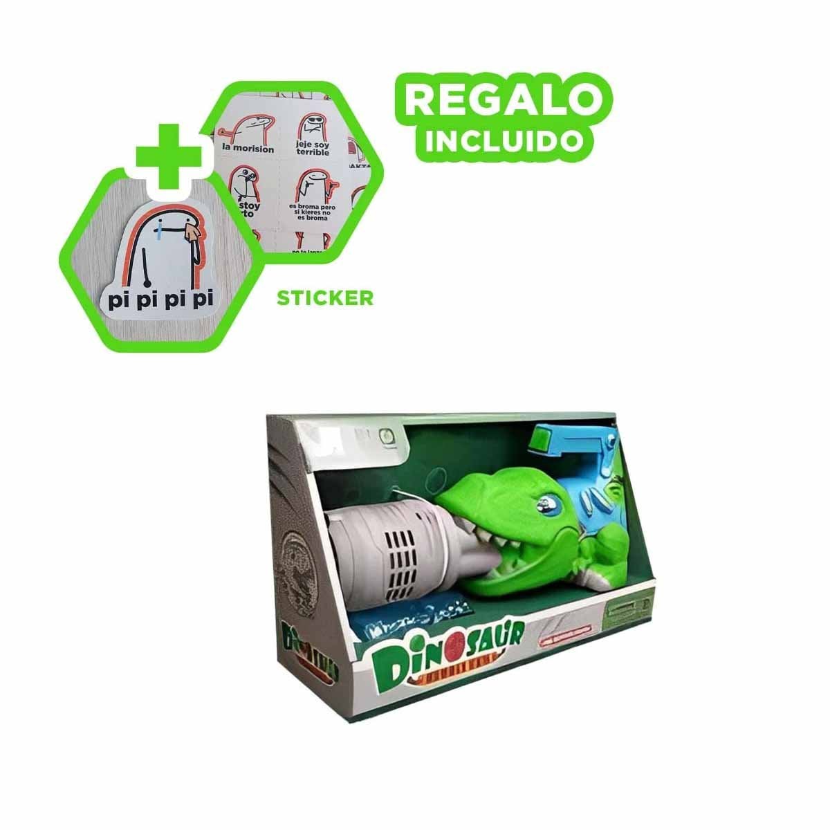 ANIMADOR DE BURBUJAS DINOSAURIO CON LUCES Y SONIDO PARA DIVERSION Y+REGALO STICKER - 1
