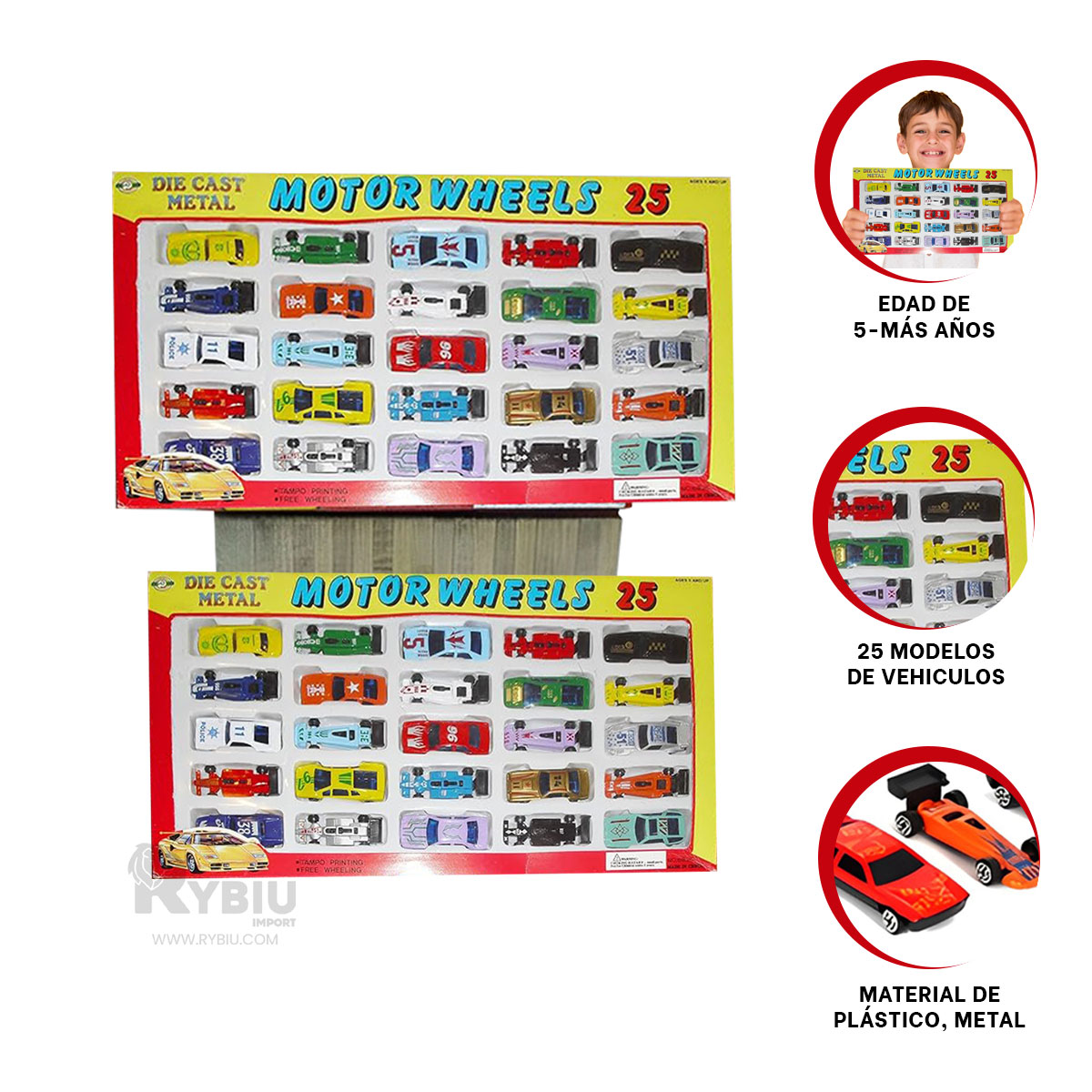 SET DE MOTOR WHEELS EN MULTICOLOR Y+REGALO STICKERS - 1