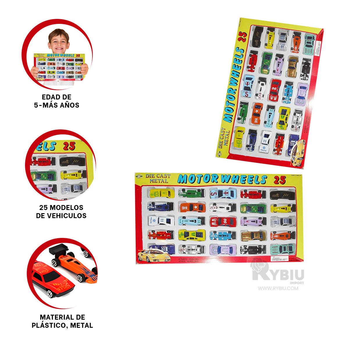 SET DE MOTOR WHEELS EN MULTICOLOR Y+REGALO STICKERS - 2