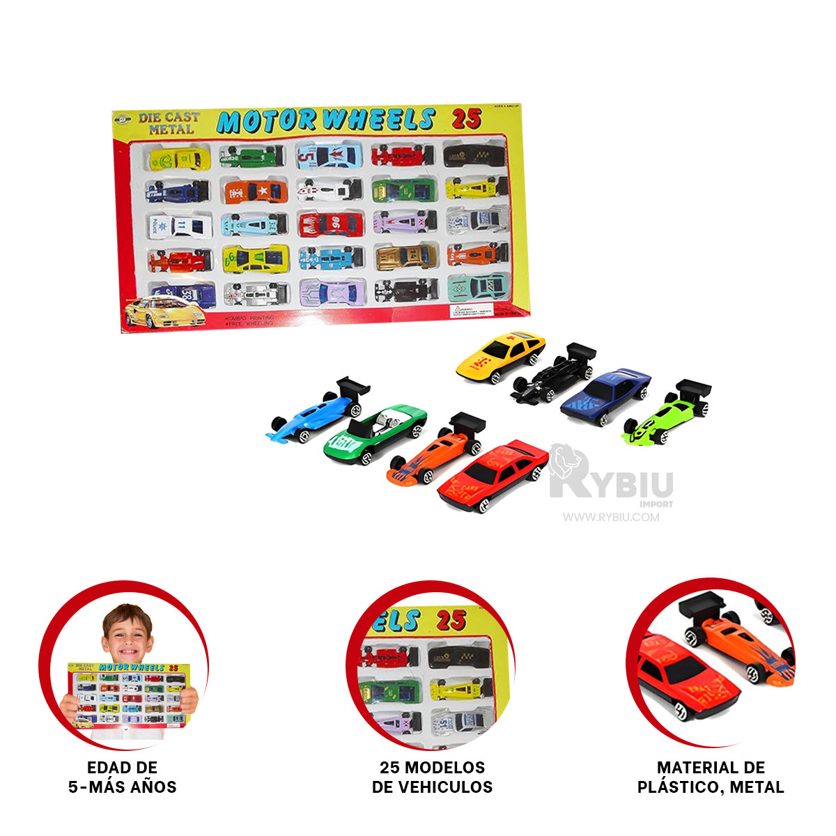 SET DE MOTOR WHEELS EN MULTICOLOR Y+REGALO STICKERS - 4