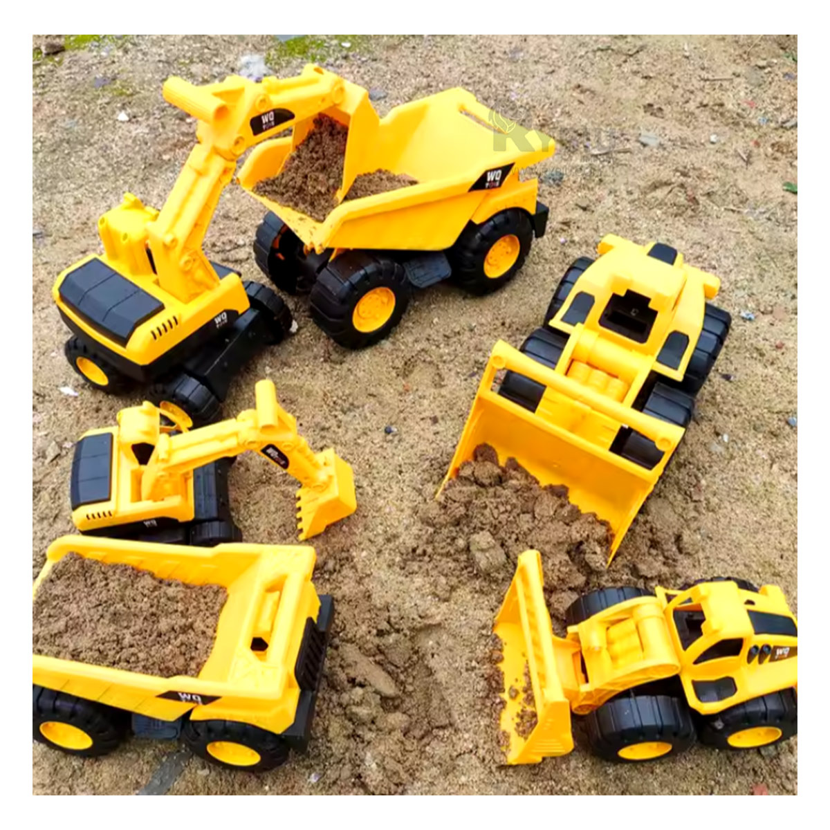 SET 3 CARROS DE PLASTICO AMARILLO Y+REGALO STICKERS - 4