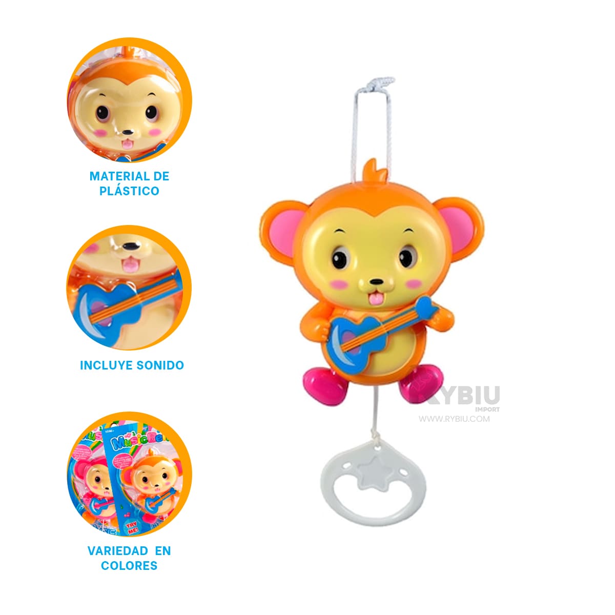 SONAJERO RYBIU JU29515 MARRÓN DIVERTIDO BEBES + REGALO AGENDITA - 3