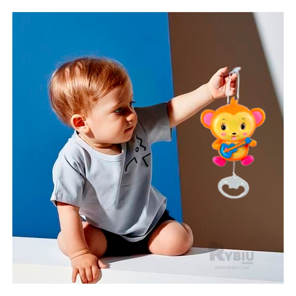SONAJERO RYBIU JU29515 MARRÓN DIVERTIDO BEBES + REGALO AGENDITA - 4