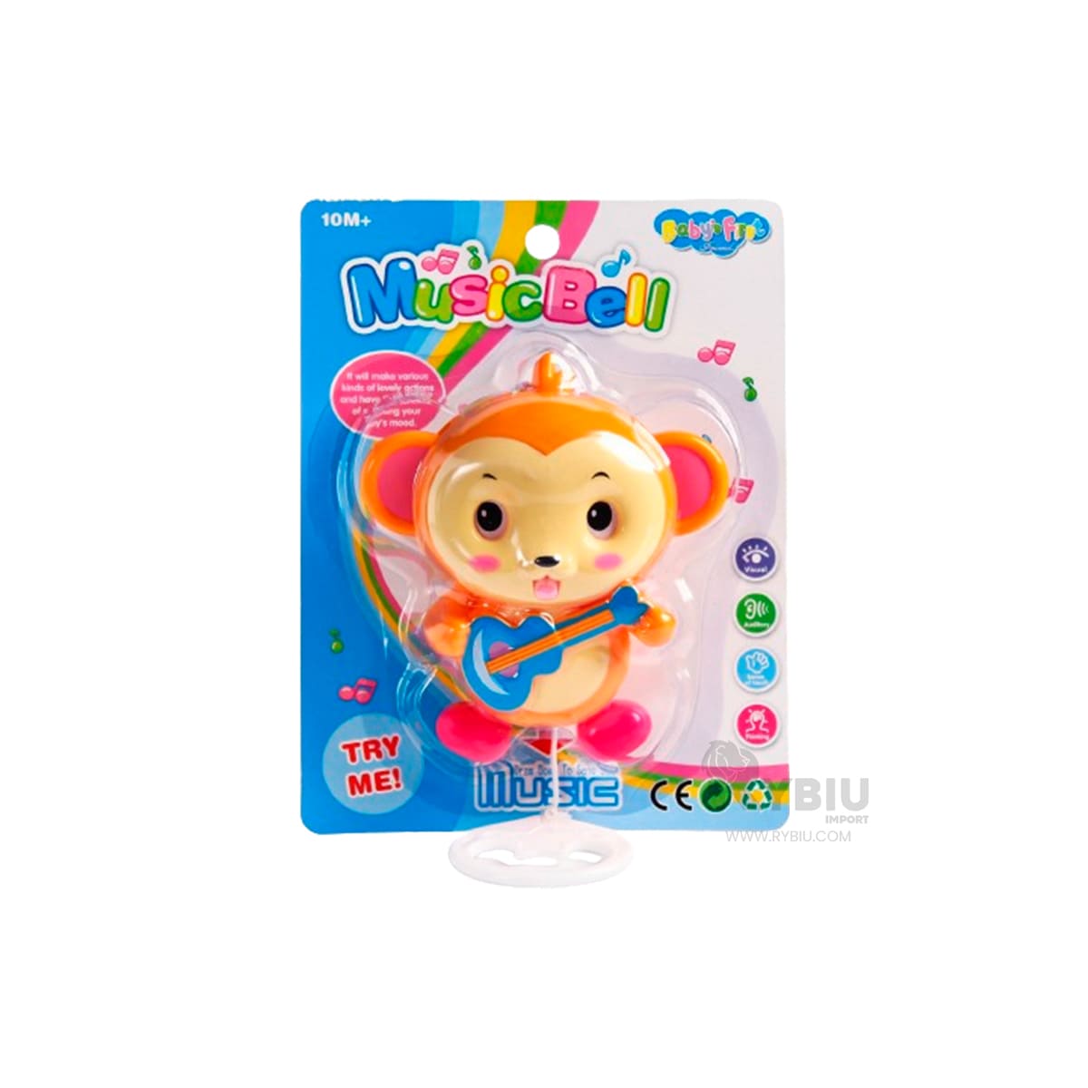 SONAJERO RYBIU JU29515 MARRÓN CON SONIDO MONO + REGALO STICKERS - 1