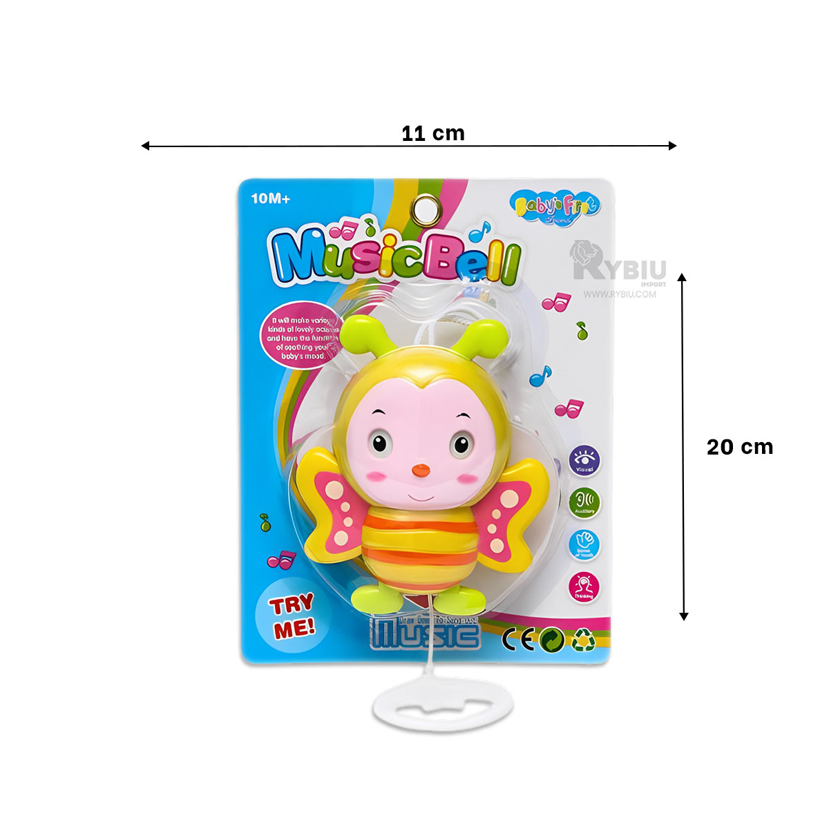 SONAJERO RYBIU JU29517 AMARILLO BEBES + ENVOLTORIO REGALO - 5