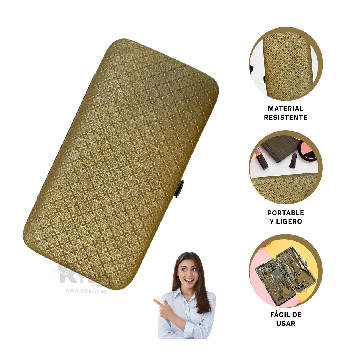 PACK MULTIFUNCIONAL DE UNAS DORADO Y+POST-IT ADHESIVOS - 3