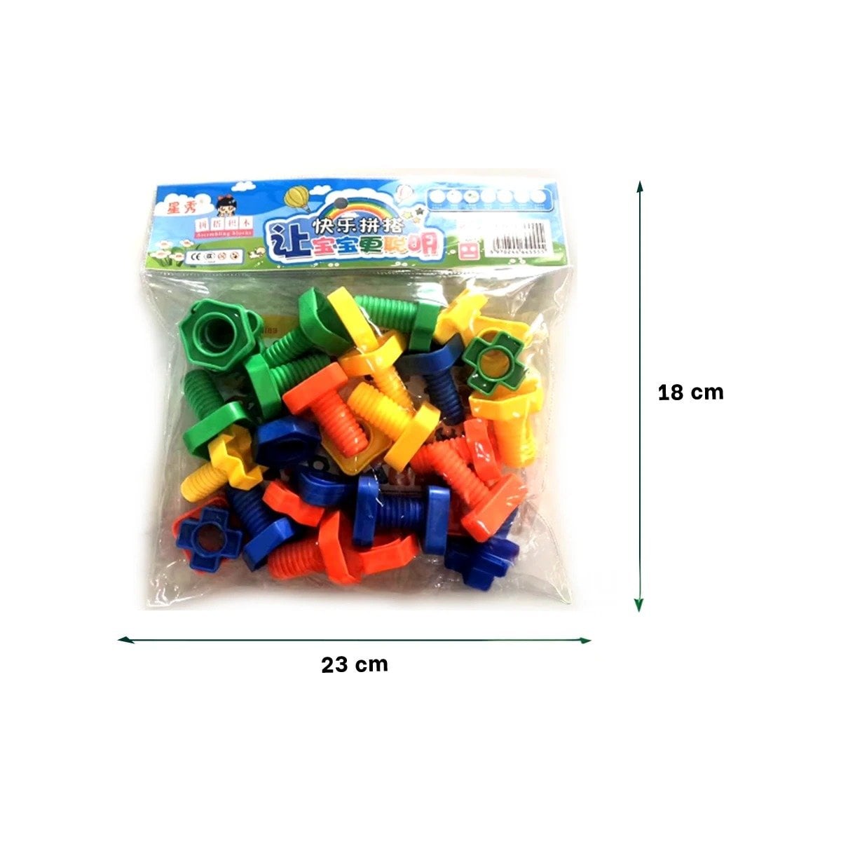 COLECCION DIDACTICA PARA ENSAMBLAR MULTICOLOR CON TUERCAS Y TORNILLOS Y+POST IT - 4