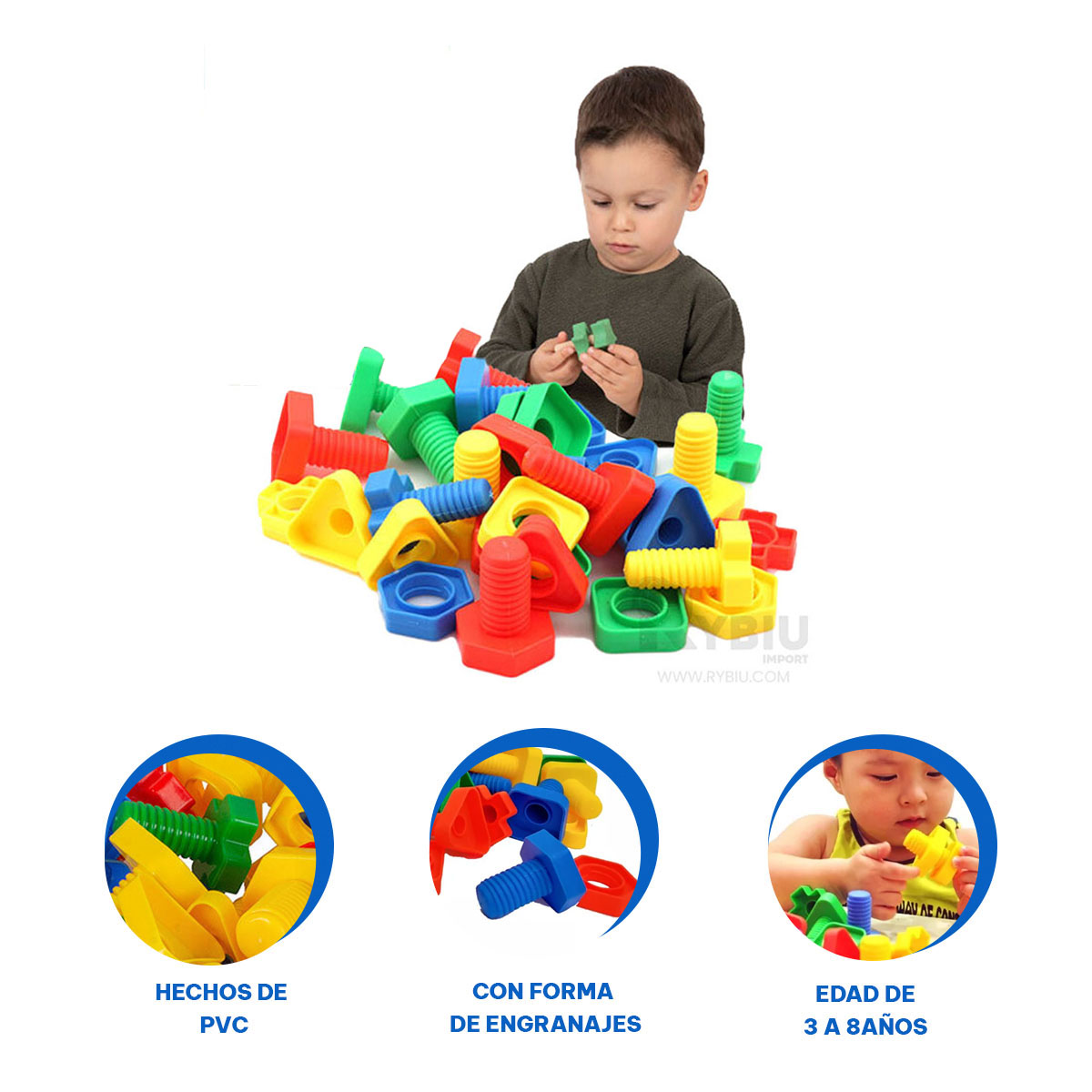 BLOQUES EDUCATIVOS Y SEGUROS TONO MULTICOLOR Y+GIFT STICKERS - 1