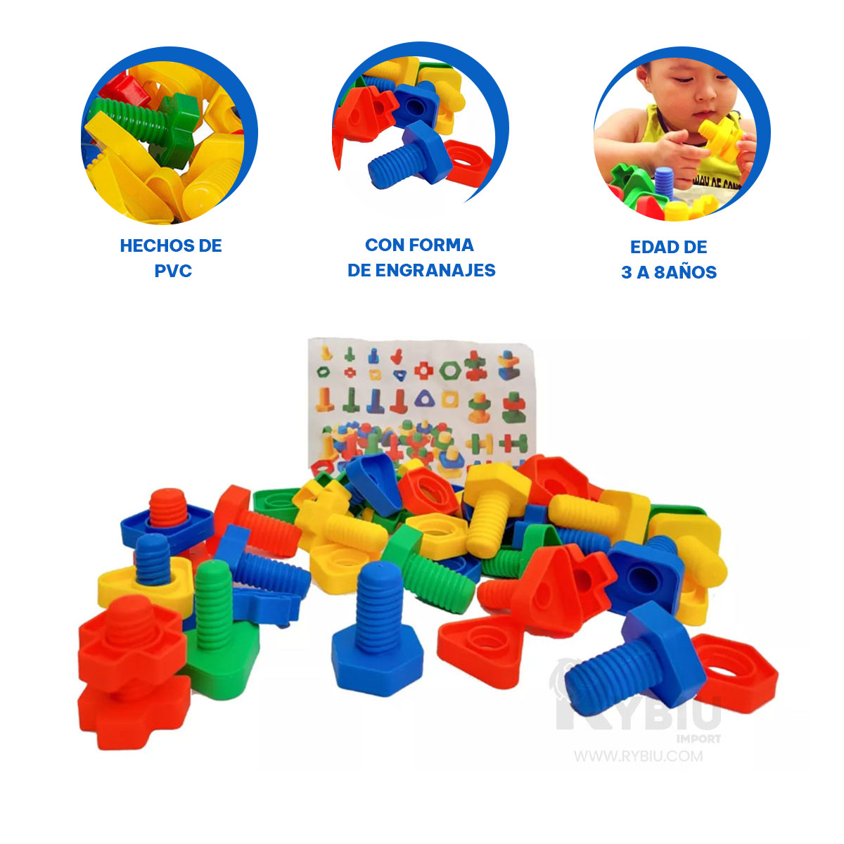 BLOQUES EDUCATIVOS Y SEGUROS TONO MULTICOLOR Y+GIFT STICKERS - 2